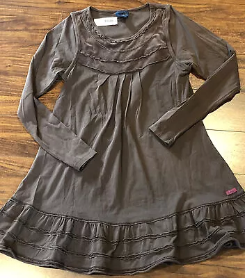 NWT New Naartjie Truffle Brown Velvet Lace Trim Dress WOMENS Medium M • $29.95