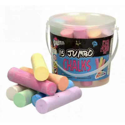 15 CHALKS Assorted Coloured Chalk Jumbo Sidewalk Pavement Playground Giant • £4.95