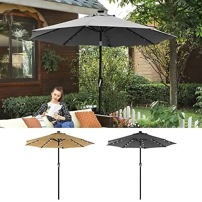 SONGMICS 3m Garden Parasol  Umbrella With Solar-Powered LED Lights • £59.99