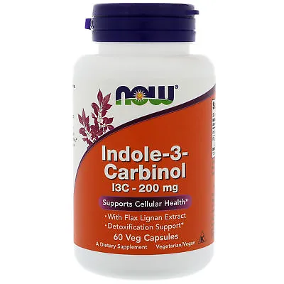 Indole-3-Carbinol (I3C) 200 Mg 60 Veg Caps By NOW - Detoxification Support • $18.99