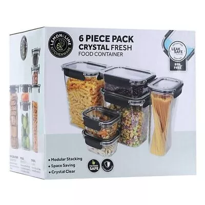 6x Food Storage Containers Lemon And Lime Crystal Fresh Air-Tight Rice Pasta • $46.95