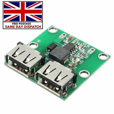 Dual USB Output 6-24V To 5.2V 3A DC-DC Step Down Power Charger Module Converter • £4.50