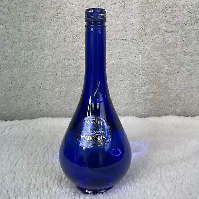 Cobalt Blue Acqua Della Madonna Teardrop Unopened Glass Bottles Italy Vintage • $16.14