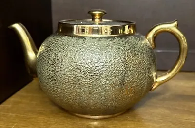 Gibsons Teapot Green And Gilt Trimmed Made In Staffordshire England Vintage • $24.50