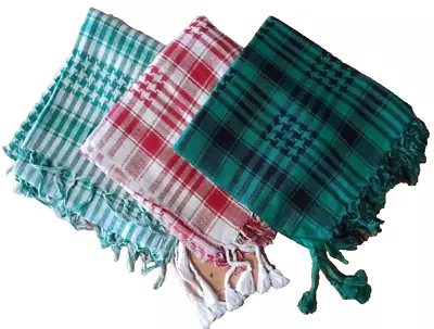 Multifunctional Shemagh Head Scarf - 100%  Cotton Neck Wrap. Arab. Keffiyeh. • £2.95