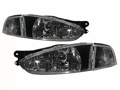 Lancer 1996-1998 Coupe 2D Clear Headlight Black For Mitsubishi LHD • $332.82