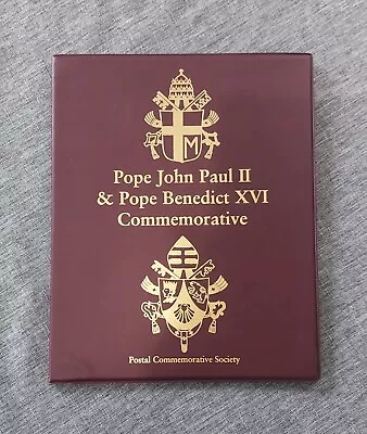 Pope John Paul II & Pope Benedict XVI Commemorative Medal & Stamps • $24.95