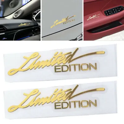 $9.41 • Buy 2pcs Gold Metal Limited Edition Logo Car Sticker Badge Emblem Decal Accessories