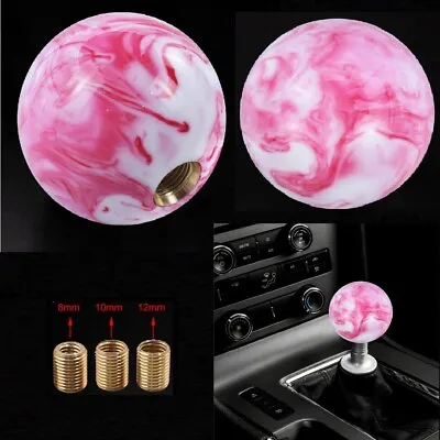Universal JDM Pink Marble Style Round Ball Manual Gear Shift Knob Shifter • $16.88