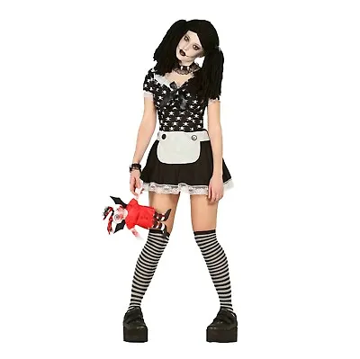 £10.49 • Buy Ladies Haunted Doll Fancy Dress Halloween Horror Costume Size Medium UK (10-12) 