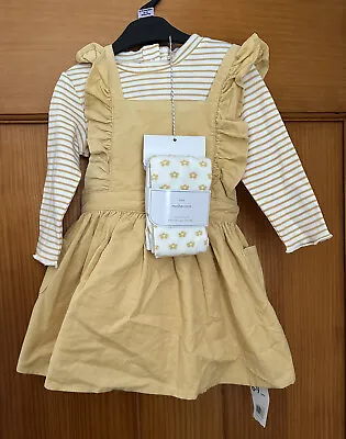 BNWT Mothercare Baby Girl 6-9 Months Dress Outfit With Bodysuit & Tights • £17.50