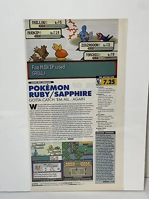2003 Pokemon Ruby/Sapphire GBA Print Ad/Poster Authentic Official Promo Art! • $14.99