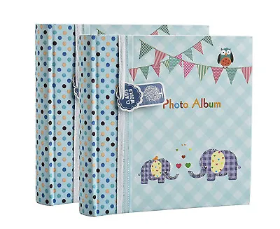 Photo Album 6x4'' X 200 Photos Slip In Memo Album Baby Boy Or Girl Album X 2 • £26.99