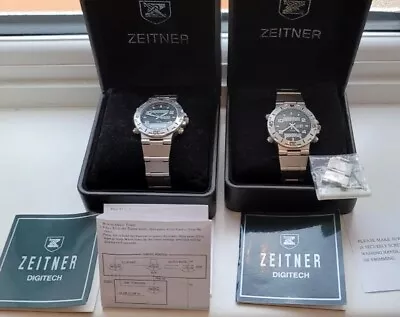 2x Mens Watch Zeitner Digi-tech Ana-digi Vintage Old Rare Mans Watches Mens Sirt • £99.99