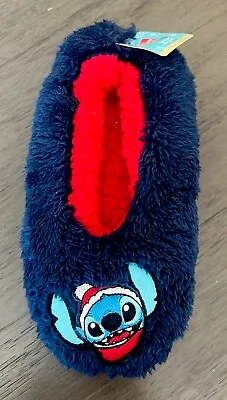 Lilo & Stitch Women's Santa Stitch Christmas Fuzzy Babba Slipper Socks Sz 7-9.5 • $14.95