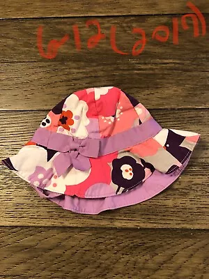 Girls Gymboree Summer Hat Size 6-12 Months Multicolor W/flowers And Bow • $0.99