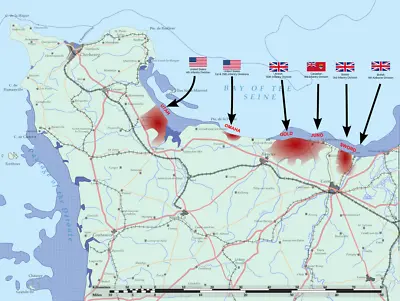 Map Of The D-Day Landings World War 2 WW2 Invasion Overlord Diagram France XL • $38.99