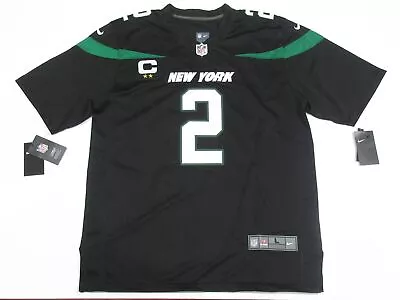 $59.99 • Buy Zach Wilson New York Jets 2 Star Captains Patch 2022-23 Season Jersey Black