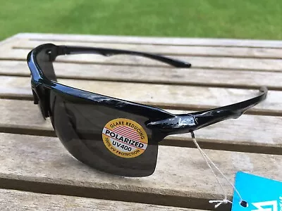 Maxx HD Sunglasses 14ER HDP Black Golf Fishing Polarized Smoke Lens 57592 • $19.95