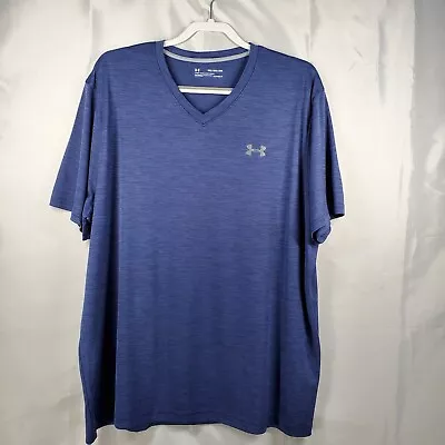 Under Armour V-neck Pullover Lightweight Performance Purple Shirt Men Sz 2XL • $14