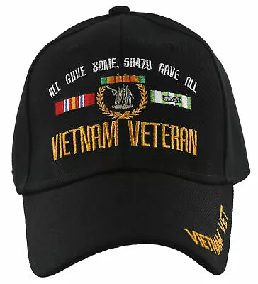 New! All Gave Some 58479 Gave All Vietnam Veteran Ball Cap Hat Black • $10.88