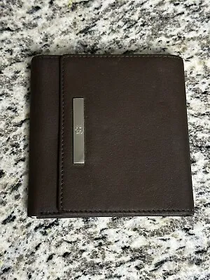 New Victornox Sydney Brown Leather Trifold Wallet Card Coin Case 4”x4.3” 3030700 • $22.99