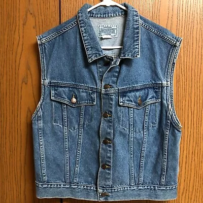 Vintage Jordache 90s Denim Jean Vest • $19.95