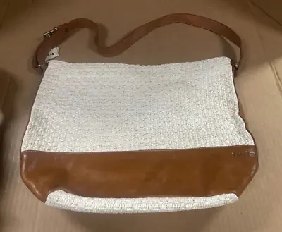 Vintage Furla Straw And Leather Handbag With Tag • $45.95