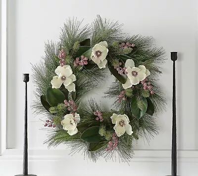 26  Glistening Magnolia And Berry Wreath By Valerie • $42.46