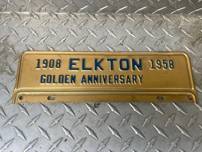 $395 • Buy 1958 Elkton Virginia Va Anniversary License Plate Town Tag Topper Patsy Cline