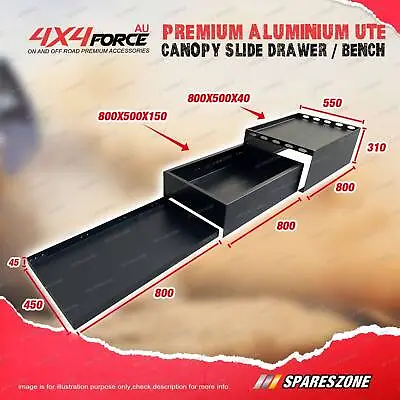 4X4FORCE Premium Aluminium 550mm Wide Ute Canopy Slide Drawer / Bench • $535.95