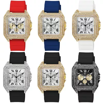 43mm Montres Carlo Fashion Dial Stones Dress Men's Hip Hop Clubbing Luxury Watch • $18.90