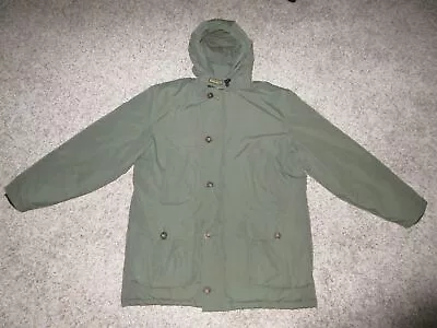 Vtg Woolrich Insulated Down Winter Coat Parka Men Sz Large Army Green Hooded • $31.49