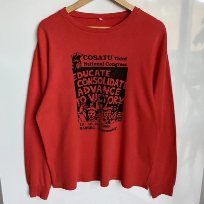 Vintage 1989 South Africa COSATU Third National Congress LS T-Shirt Protest Rare • £22