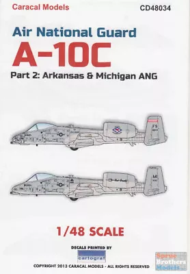 CARCD48034 1:48 Caracal Models Decals - A-10C Thunderbolt II Arkansas & • $21.49