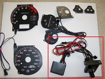 Mitsubishi Lancer Evolution EVO 8 9 VIII IX Gauge Overlay Wiring Kit W/Inverter • $39.99