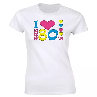 I Love The 80's Classic With Heart Image T-Shirt For Women • $13.49