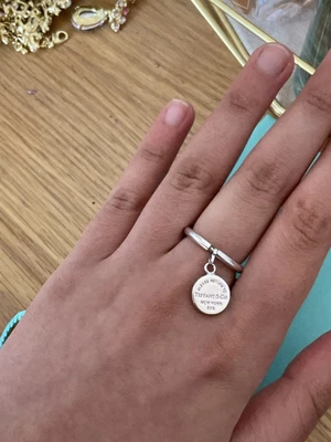 £220 • Buy Genuine Tiffany & Co Padlock Round Charm Ring Sterling Silver Ring  With Box