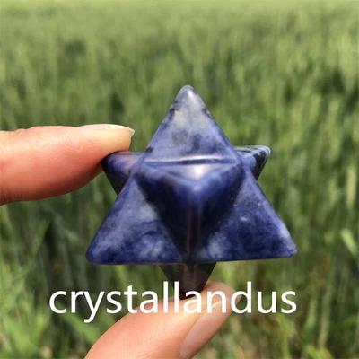 £9.49 • Buy 1pc Natural Sodalite Merkaba Star Carved Quartz Crystal Pendant Reiki Ornament