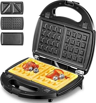 $33.68 • Buy 3-in-1 Sandwich Maker Belgian Waffle Maker Panini Press Grill 750W Double Sid...