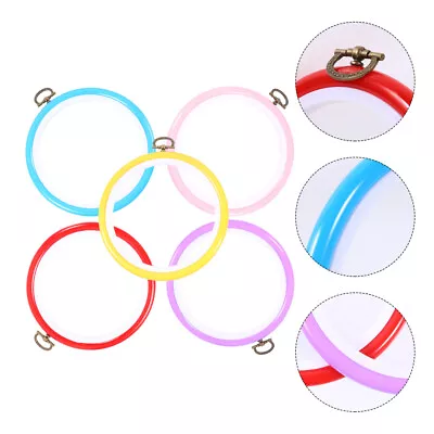  5 Pcs Round Embroidery Frame Hoop Display Tighten Hoops Quilting • £15.18