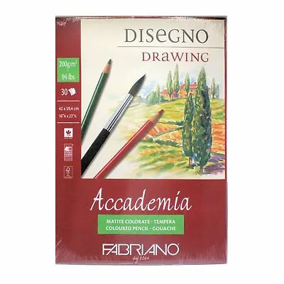 Fabriano Accademia A2 200g Drawing Pad 30 Sheets Glue Bound Short Edge • £24.99