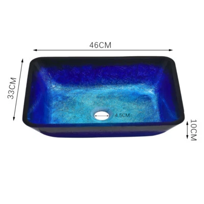 £99.95 • Buy Countertop Vanity Wash Basin Bowl Art Tempered Glass Bathroom Cloakroom Sink