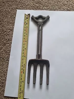 Cast Iron Fork Spade Outdoor Garden Thermometer Decoration Art • £5