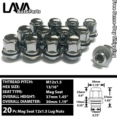 20 Pcs Toyota Lexus Scion 12x1.5 Chrome Oe Replacement Mag Seat Lug Nuts • $20.99