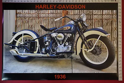 1936 Harley-Davidson Classic Vintage Motorcycle Picture Poster 24X36 NEW   HA36 • $23.95