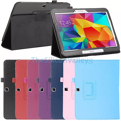 Folio Genuine Leather Case Cover For Samsung Galaxy Tab 4 10.1 SM-T530 Tablet!!? • $24.92