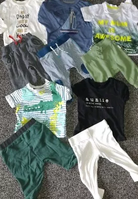 Baby Boys Bundle Of 5 Tops  & 5 Joggers 3-6 Months  • £0.99