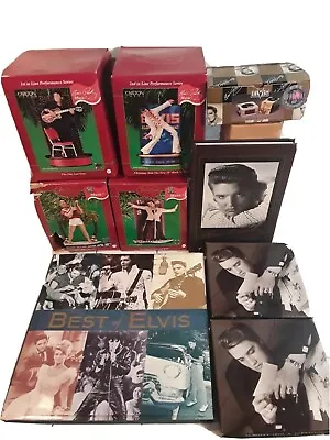 Heirloom Carlton Cards ELVIS PRESLEY Ornament LOT Book Note Journal Salt Shaker • $80