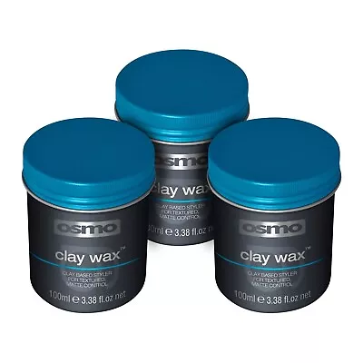 3 X Osmo Clay Wax 100ml Men Hair Styling Grooming Barbers Matte Textured Control • £15.40